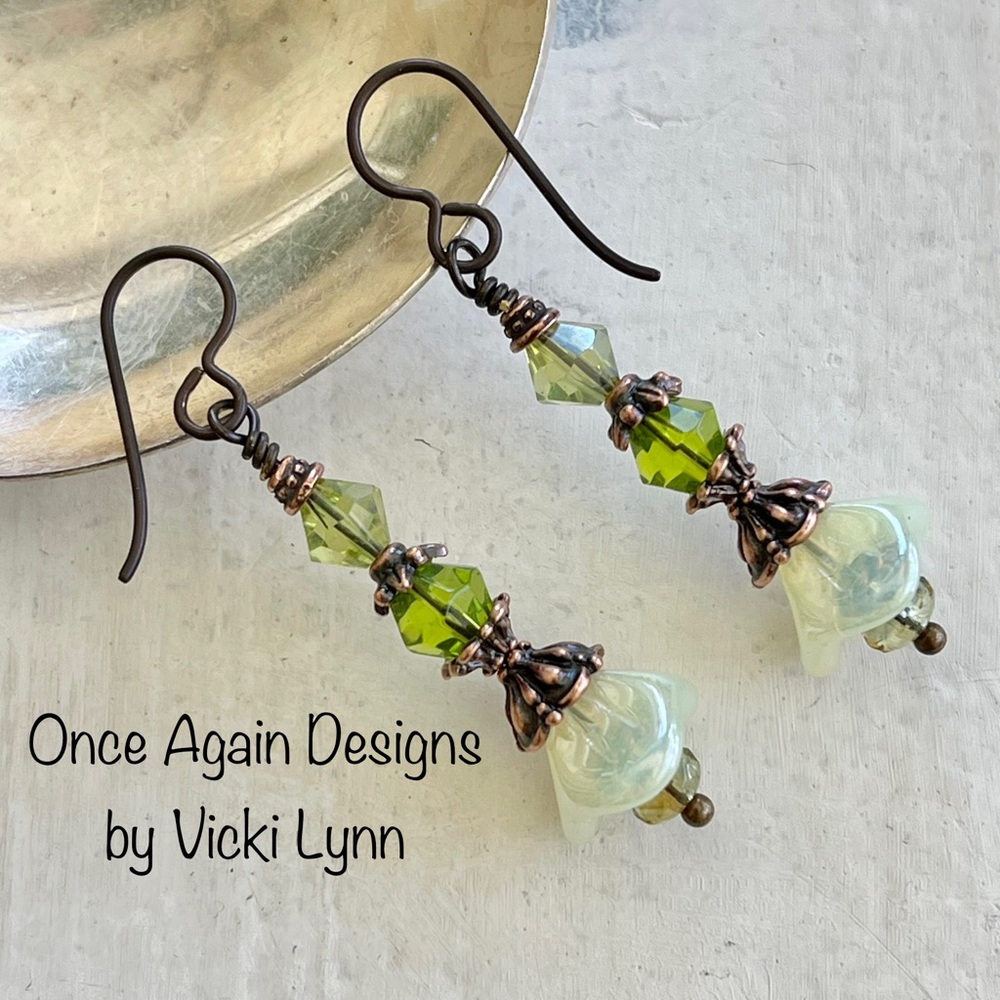 ARTISAN Earrings “Morning Meadow” - Dangles - Picture 1 of 9